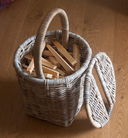 wicker kindling basket