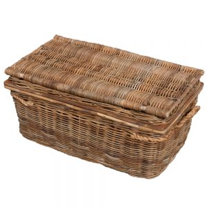 Grey Wicker Storage Trunk