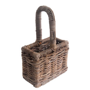 Grey Wicker 2 Bottle Carrier