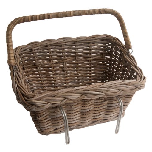 Easy Lift-off Grey Wicker Bicycle Basket