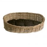 Small Oval Grey Dog Bed with Cushion
