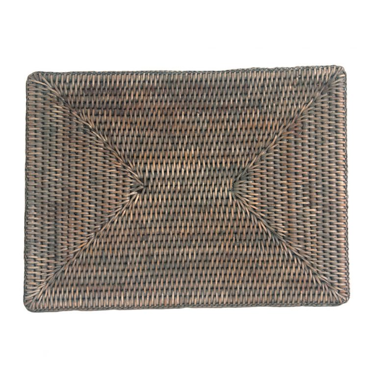 Rectangular Grey Rattan Placemats