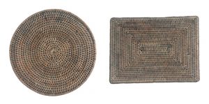 Grey rattan placemats