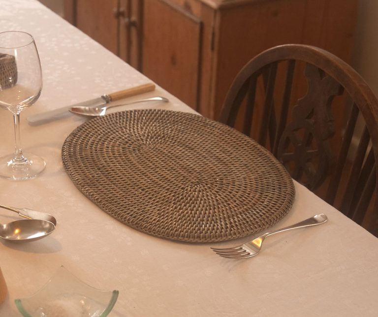 Oval Grey Rattan Placemat