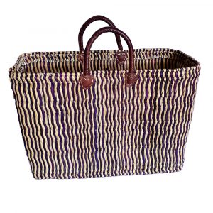 Extra Large 2-Tone Oblong Blue Shopping Basket