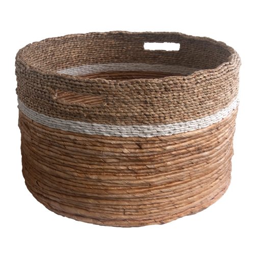 Round Mixed Weave Storage Baskets in 3 sizes
