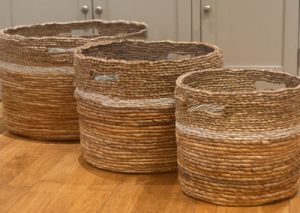 Round Mixed Weave Storage Baskets