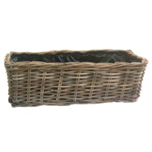 Large Grey Rattan Window Box Planter