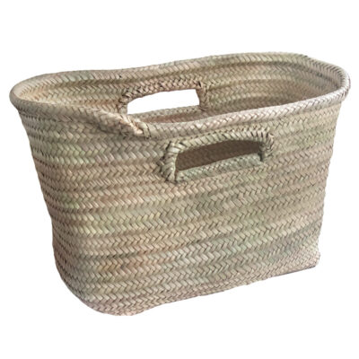 Storage Basket with Finger Holes made from Palm