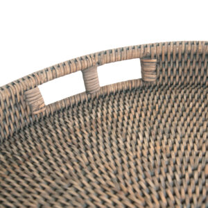 Round Grey Drinks Tray handle detail