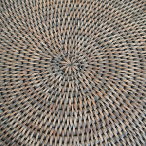 Round Grey Drinks Tray weave