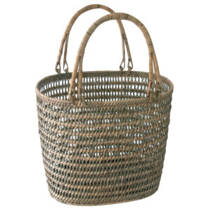 Grey Rattan Interior Design Storage Basket
