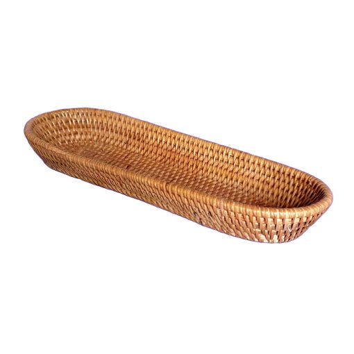 Oval Pen Tray in natural rattan