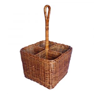 Rattan Condiment or Cutlery Holder from Myanmar