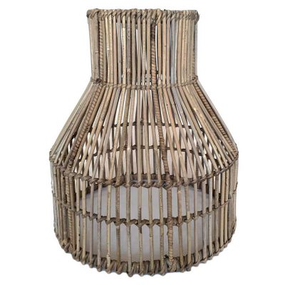 Large Grey Rattan Bottle Shaped Ceiling Lampshade