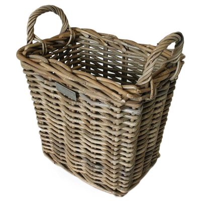Small Grey Rattan Kindling basket