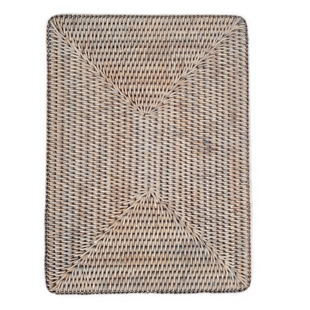 Rectangular Grey Rattan Placemats
